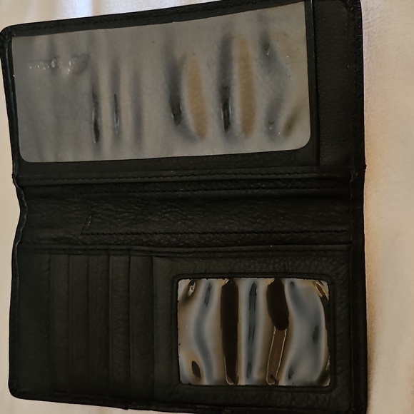 BRIGHTON Black Leather Studded Checkbook Cardholder Wallet - Picture 12 of 14